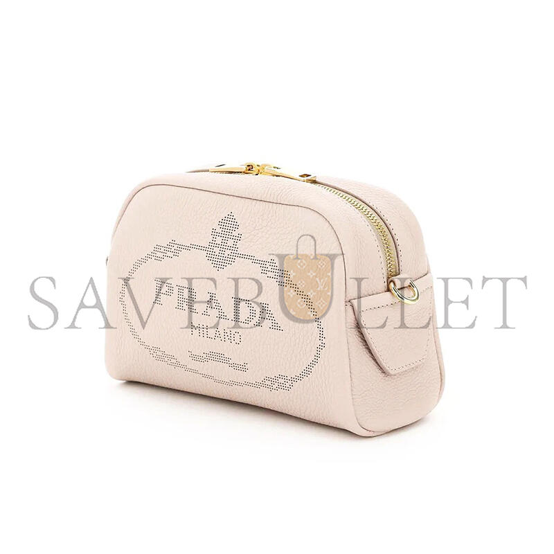 Pra*a textured leather shoulder bag in water lily 1bh187 (20.5*13*8.5cm)
